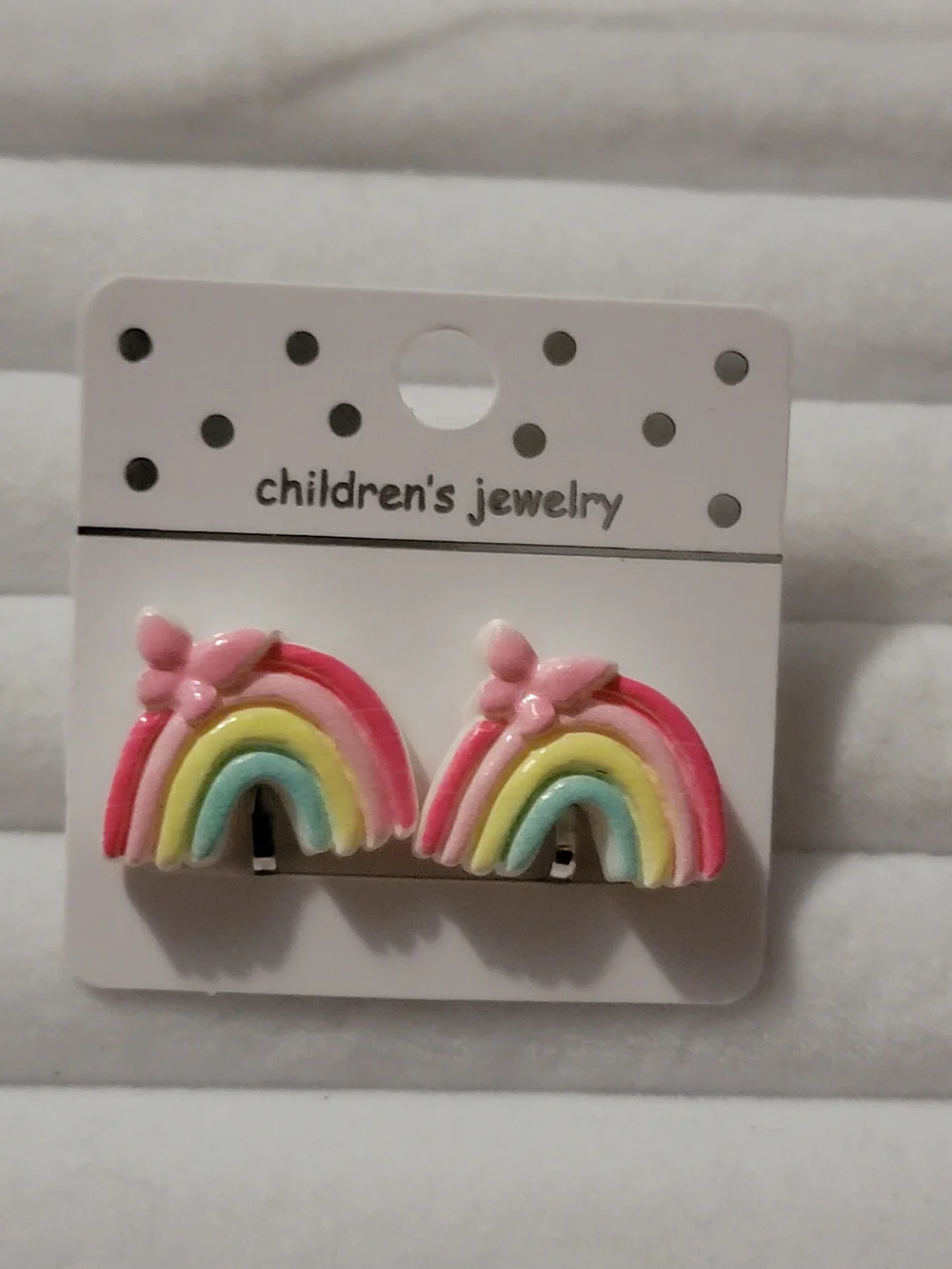 Cute Pastel Rainbow Earrings with Pink Butterfly